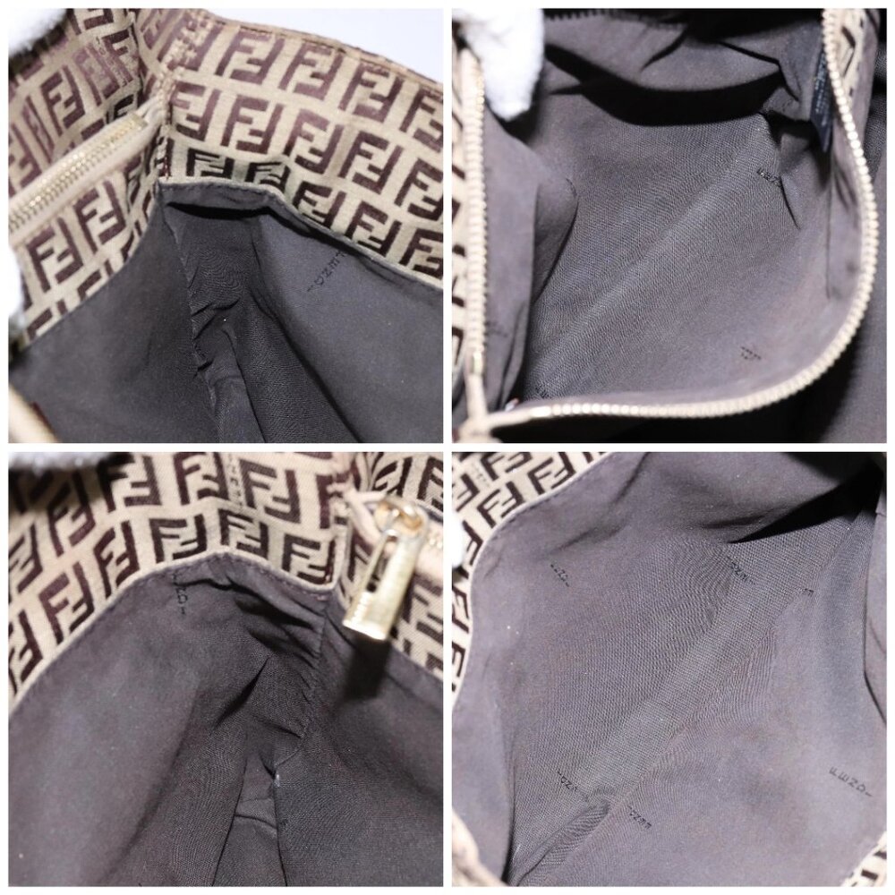 FENDI Zucchino Canvas Hand Bag Beige Brown Auth - Picture 15 of 16